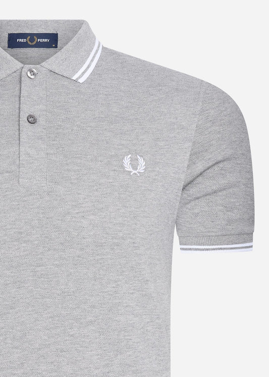 Fred Perry Polo's  Twin tipped fred perry shirt - steel marl white 