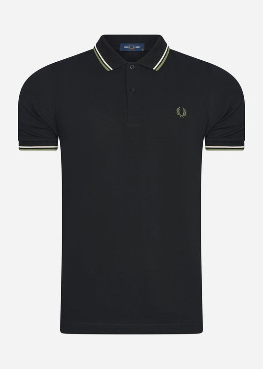 Fred Perry Polo's  Twin tipped fred perry shirt - black ecru pistachio 