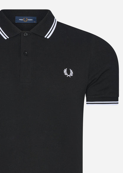 Fred Perry Polo's  Twin tipped fred perry shirt - black white white 