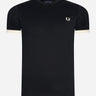 Fred Perry T-shirts  Ringer t-shirt - black ecru 
