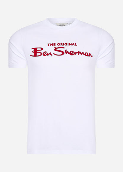 Ben Sherman T-shirts  Signature flock tee - white 