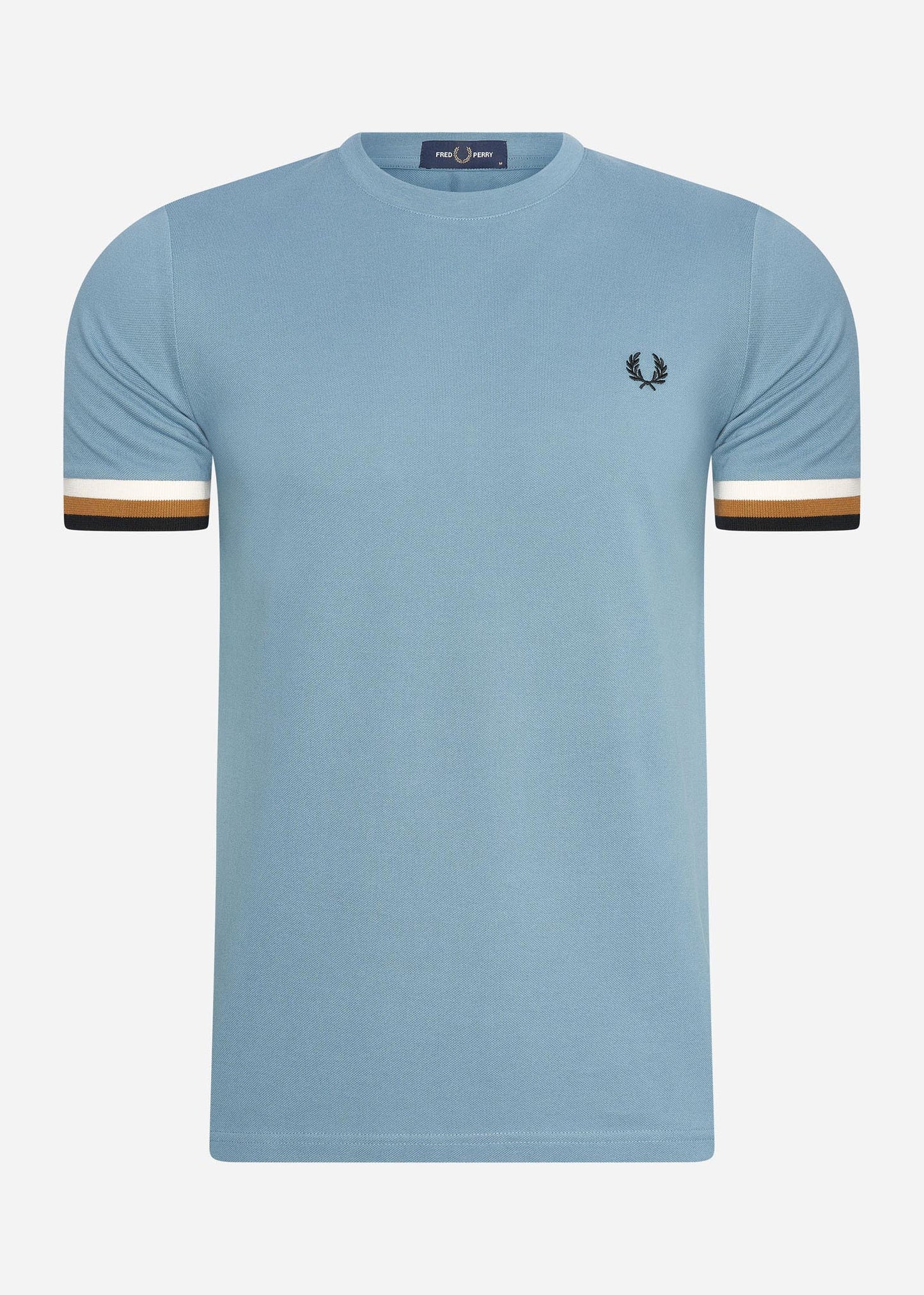 Fred Perry T-shirts  Striped cuff pique t-shirt - ash blue 