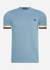 Fred Perry T-shirts  Striped cuff pique t-shirt - ash blue 