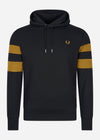 Fred Perry Hoodies  Tipped sleeve hooded sweat - black 