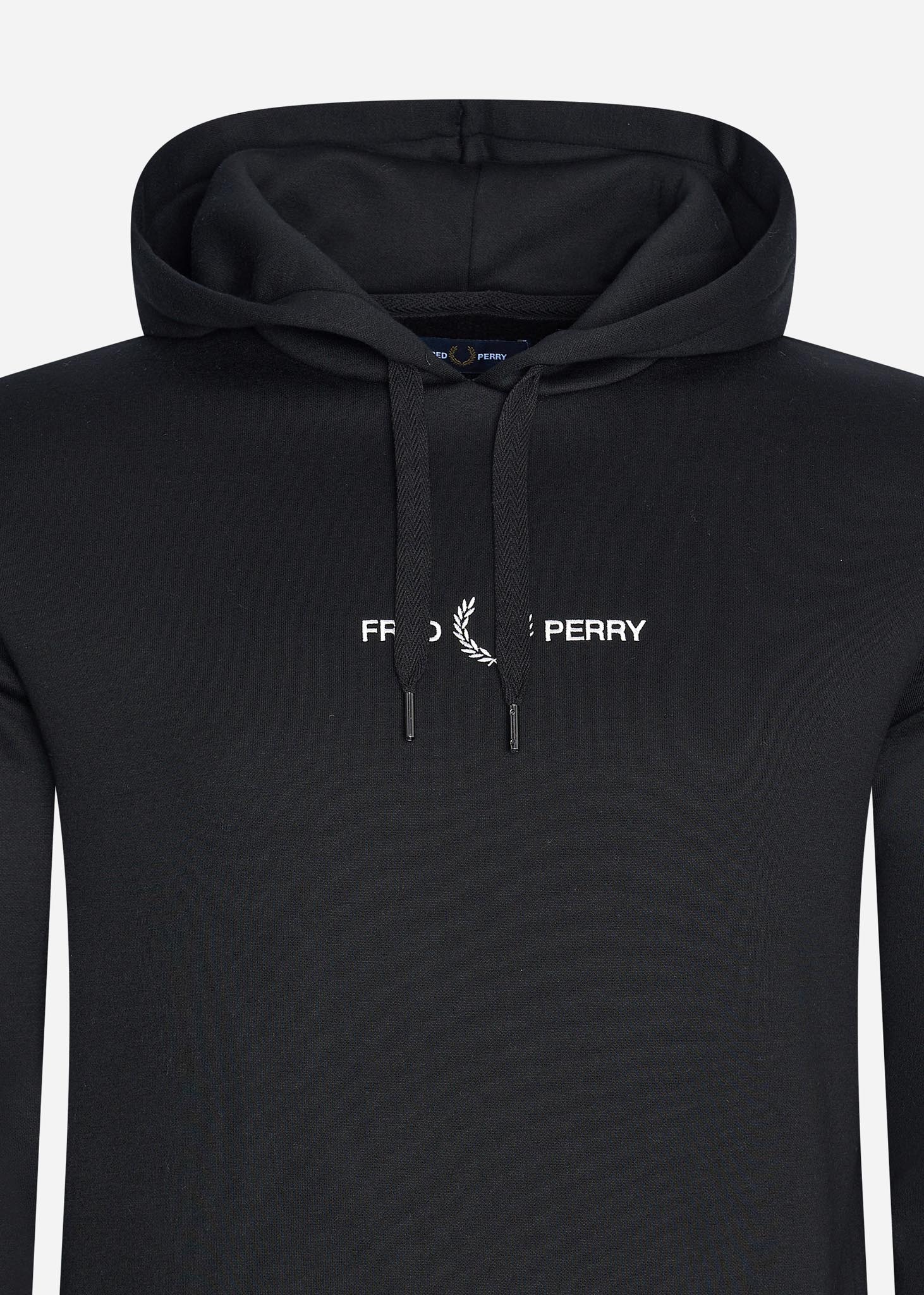 Fred Perry Hoodies  Embroidered hooded sweatshirt - black 