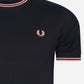 Fred Perry T-shirts  Twin tipped t-shirt - black pink peach 