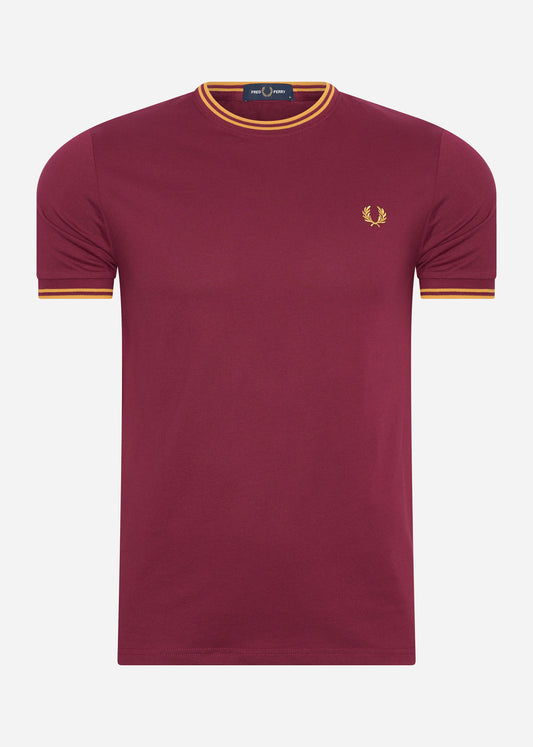 Fred Perry T-shirts  Twin tipped t-shirt - tawny port 