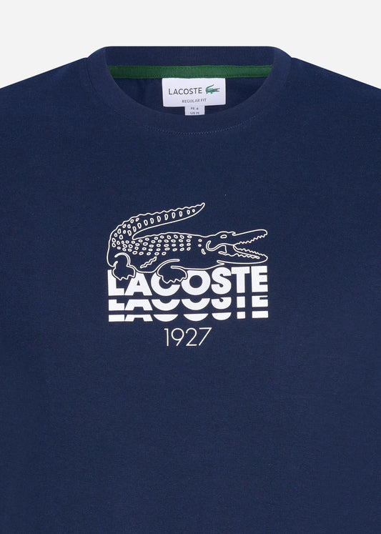 Lacoste T-shirts  Lacoste branding t-shirt - navy blue 