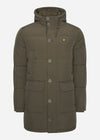 Lyle & Scott Jassen  Heavyweight longline puffer jacket - olive 