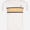 Fred Perry T-shirts  Tramline panel t-shirt - snow white 