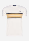 Fred Perry T-shirts  Tramline panel t-shirt - snow white 