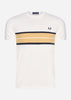 Fred Perry T-shirts  Tramline panel t-shirt - snow white 