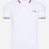 Fred Perry Polo's  Twin tipped fred perry shirt - white bright red navy 