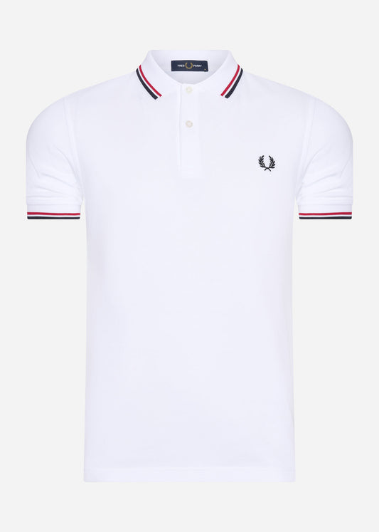 Fred Perry Polo's  Twin tipped fred perry shirt - white bright red navy 