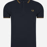 Fred Perry Polo's  Twin tipped fred perry shirt - navy dark caramel 