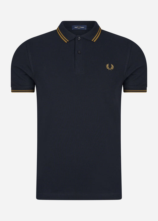 Fred Perry Polo's  Twin tipped fred perry shirt - navy dark caramel 