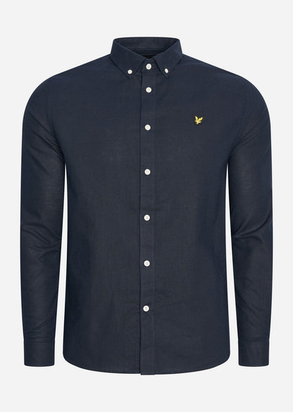 Lyle & Scott Overhemden  Cotton linen shirt - dark navy 