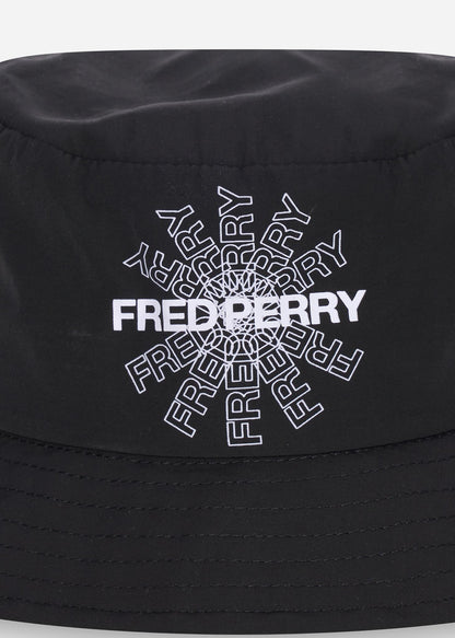 Fred Perry Bucket Hats  Graphic print bucket hat - black 