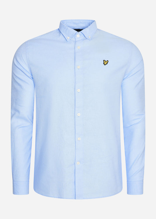 Lyle & Scott Overhemden  Cotton linen shirt - light blue 