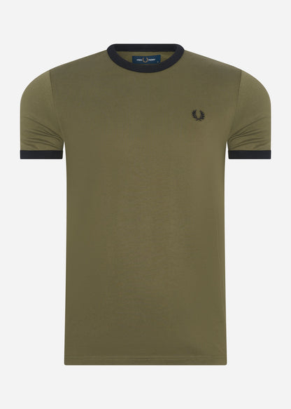 Fred Perry T-shirts  Tonal tape ringer t-shirt - military green 