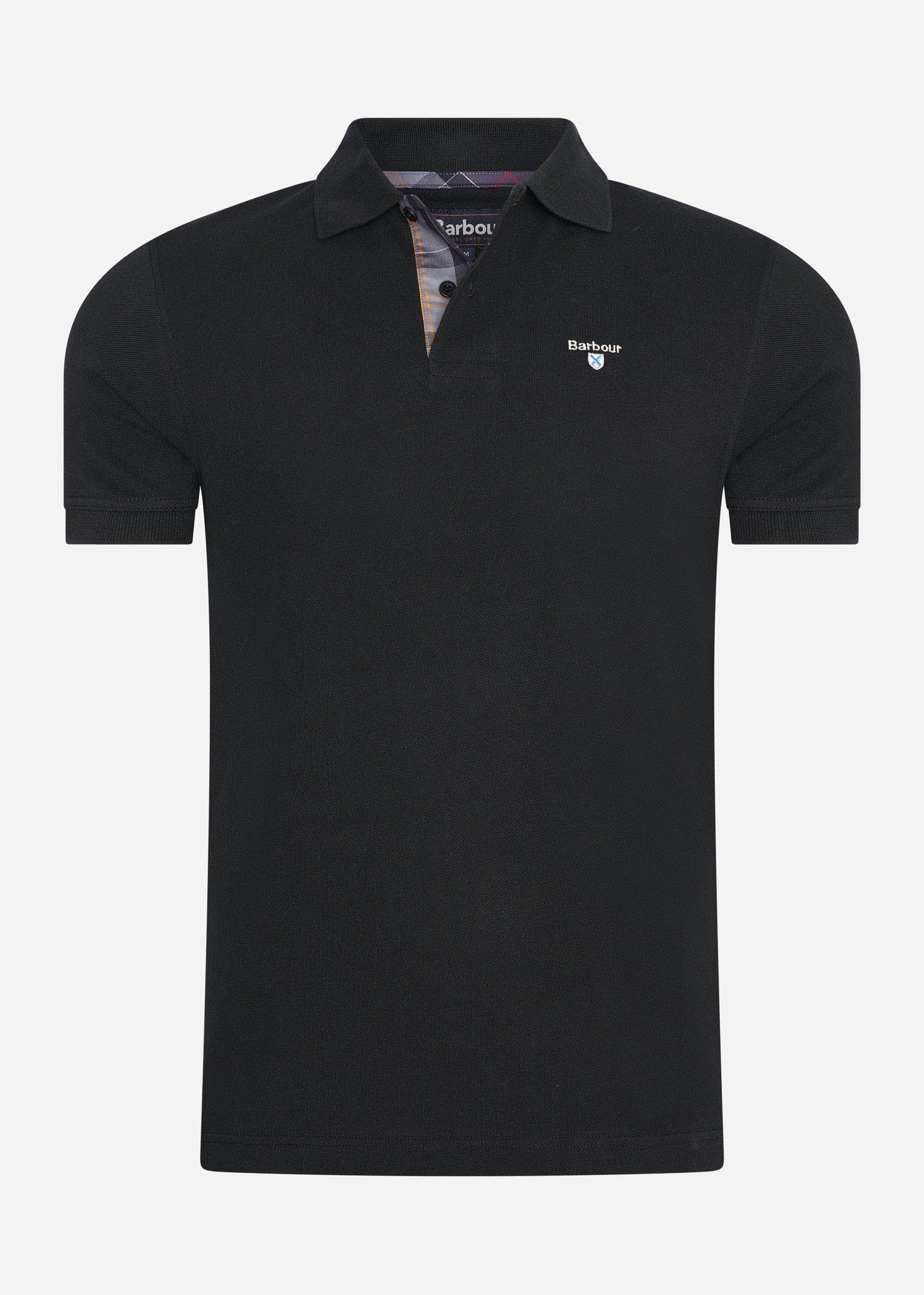 Barbour Polo's  Barbour tartan pique polo - black 