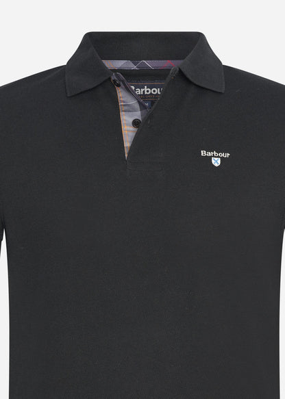 Barbour Polo's  Barbour tartan pique polo - black 