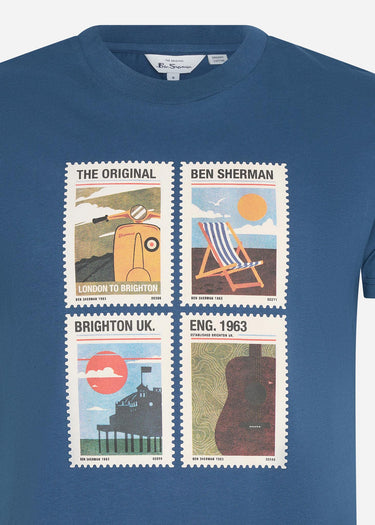 Ben Sherman T-shirts  Travel stamps - blue denim 