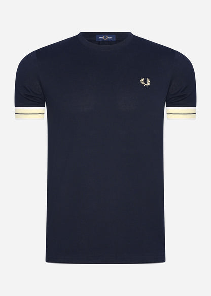 Fred Perry T-shirts  Tramline tipped pique t-shirt - navy 