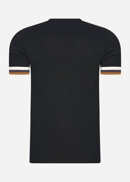 Fred Perry T-shirts  Striped cuff pique t-shirt - black 