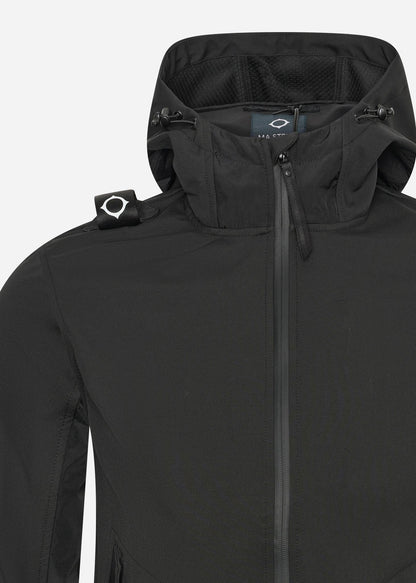 MA.Strum Jassen  Softshell full zip hooded jacket - jet black 