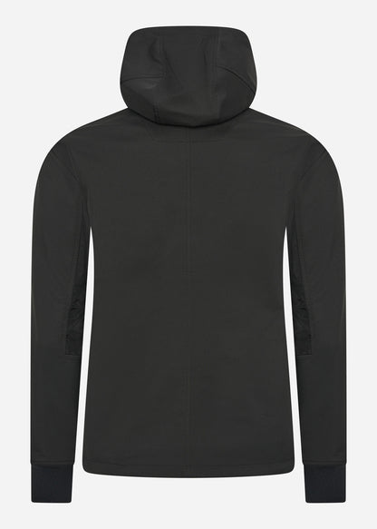 MA.Strum Jassen  Softshell hooded full zip - jet black 