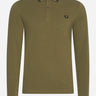 Fred Perry Longsleeve Polo's  LS twin tipped shirt - uniform green black 