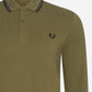 Fred Perry Longsleeve Polo's  LS twin tipped shirt - uniform green black 