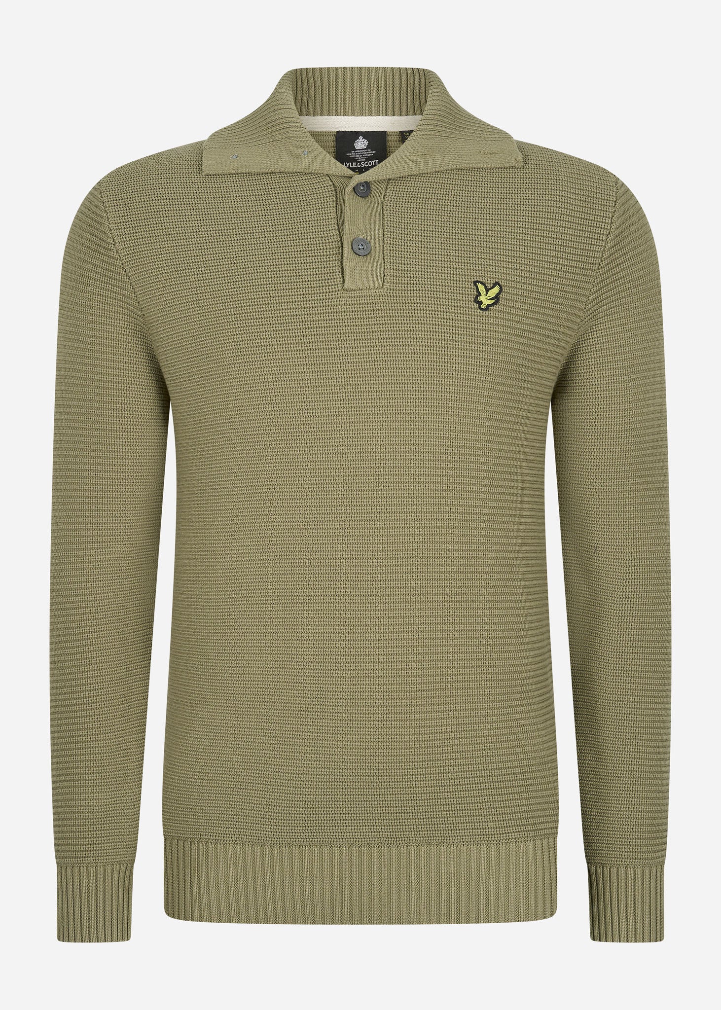 Lyle & Scott Truien  Chunky rib button neck - seaweed 