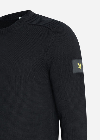 Lyle & Scott Truien  Shoulder detail crew neck knit jumper - jet black 