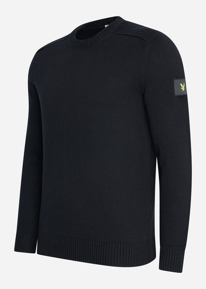 Lyle & Scott Truien  Shoulder detail crew neck knit jumper - jet black 