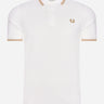Fred Perry Polo's  Twin tipped fred perry shirt - snow white desert desert 