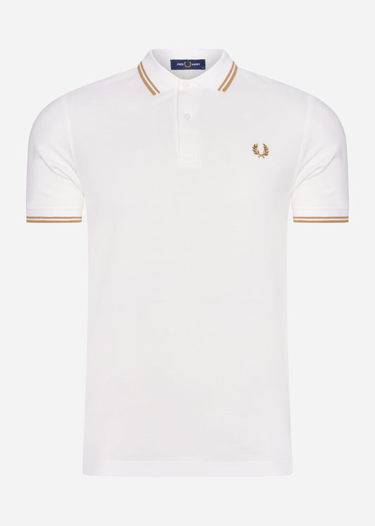 Fred Perry Polo's  Twin tipped fred perry shirt - snow white desert desert 