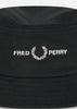 Fred Perry Bucket Hats  Graphic branded twill bucket hat - black 