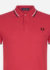 Fred Perry Polo's  Twin tipped fred perry shirt - washed red snow white black 