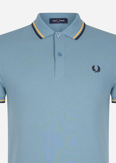 Fred Perry Polo's  Twin tipped fred perry shirt - ash blue golden hour navy 