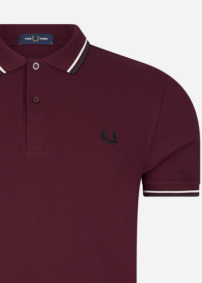 Fred Perry Polo's  Twin tipped fred perry shirt - oxblood ecru black 