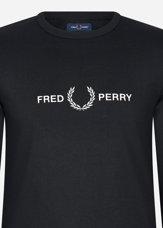 Fred Perry Longsleeve Tees  Graphic branding ls t-shirt - black 