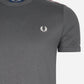 Fred Perry T-shirts  Contrast tape ringer t-shirt - gunmetal oxblood 