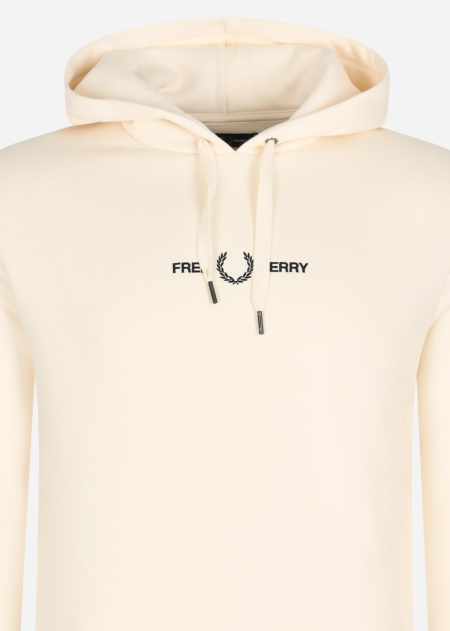 Fred Perry Hoodies  Embroidered hooded sweatshirt - ecru 