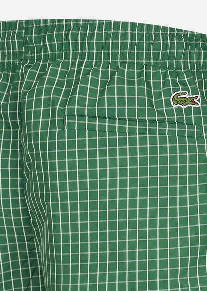 Lacoste Zwembroeken  Checkered swimming trunks - green lapland 