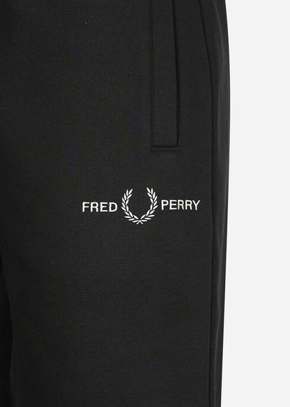 Fred Perry Korte Broeken  Embroidered sweat short - black 