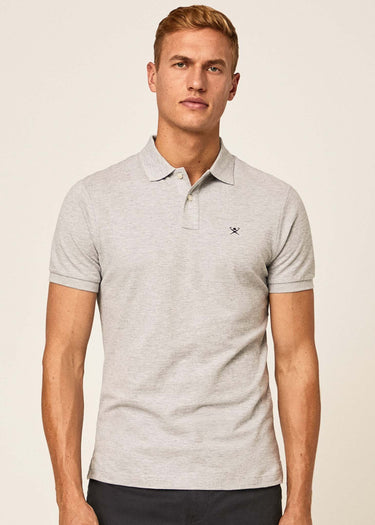 Hackett London Polo's  Cotton pique polo shirt - light grey marl 