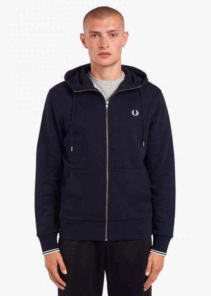 Fred Perry Vesten  Hooded zip-through sweatshirt - navy 