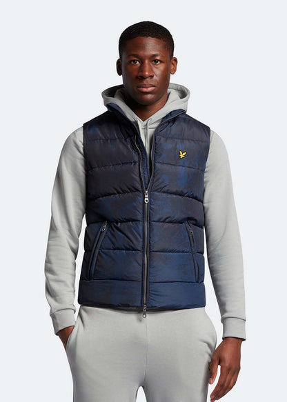 Lyle & Scott Bodywarmers  Erosion print gilet - navy 